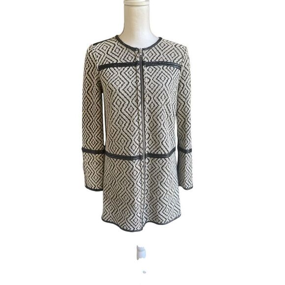 Marc Jacobs Full Zip Reversible Coat/ Dress / Black/ Tan Size 6 - Picture 1 of 16